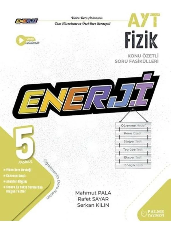 PALME YKS AYT ENERJİ FİZİK KONU ÖZETLİ SORU FASİKÜLLERİ *YENİ* ürün görseli 1