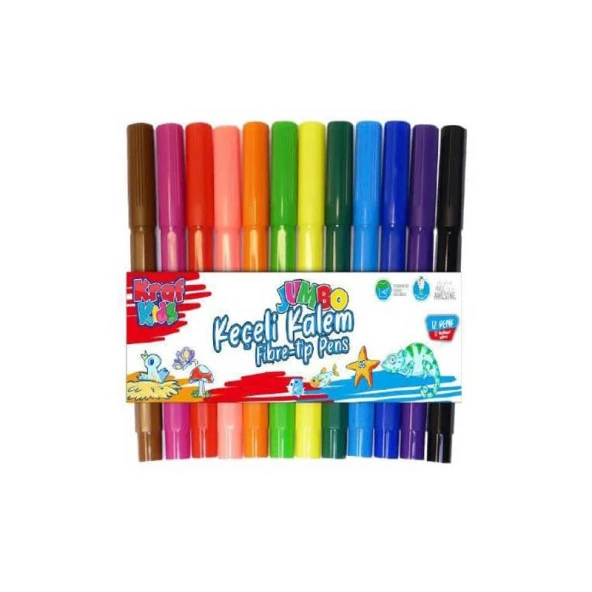 Kraf Kids Jumbo Keçeli Kalem 12 Renk 275G ürün görseli 1