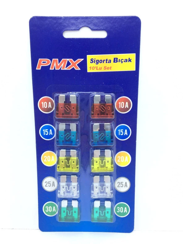 PMX Üniversal 10 lu Araç Büyük Tip Bıçak Sigorta Seti ürün görseli 1
