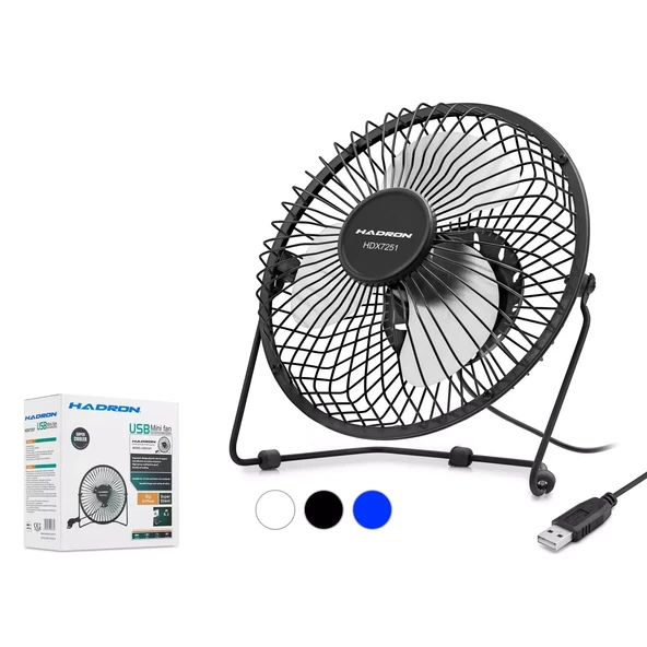HADRON HDX7252 USB VANTİLATÖR METAL 18CM ÇOK RENKLİ ürün görseli 1