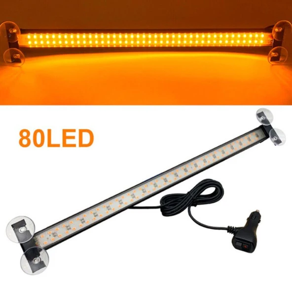 17 fonksiyonlu iç-dış kullanımlı çakar lamba 54cm sarı-sarı 12-30v ürün görseli 1