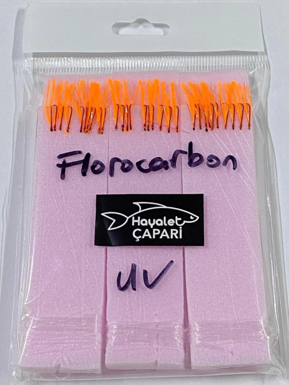 Florocarbon Arnavut Çaparisi 12 No 3lü Paket 0.12/0.24 UV Turuncu ürün görseli 1