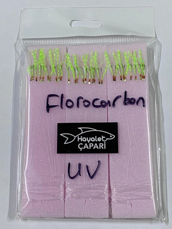 Florocarbon Arnavut Çaparisi 12 No 3lü Paket 0.12/0.24 UV Sarı ürün görseli 1