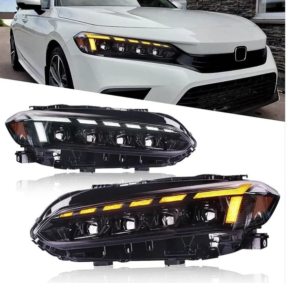 AUTOGP Honda civic fe1 ön far lambası ledli ultimate 4 lens 2021+ ürün görseli 1