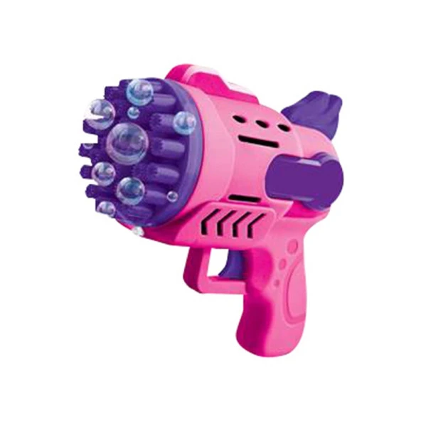 1 PCS PİNK BUBBLES GUN 29 DELİKLİ ÇOKLU KÖPÜK ATAN TABANCA PEMBE KÖPÜK TABANCASI 2 SOLİSYON HEDİYE ürün görseli 1