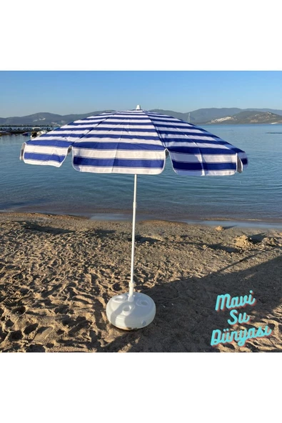 Plaj Şemsiyesi Pamuk Kumaş Deniz, Balkon, Bahçe Bidon Dahil 2 Metre, 10 Telli ürün görseli 1