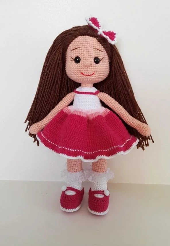 Fuşya Fatoş Bebek Amigurumi Organik Oyuncak ürün görseli 1