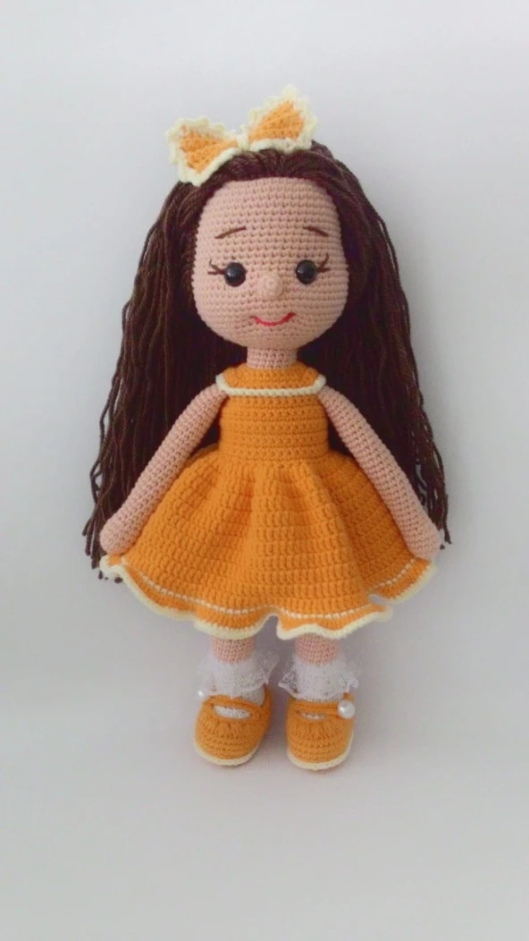 Portakal Fatoş Bebek Amigurumi Organik Oyuncak ürün görseli 1