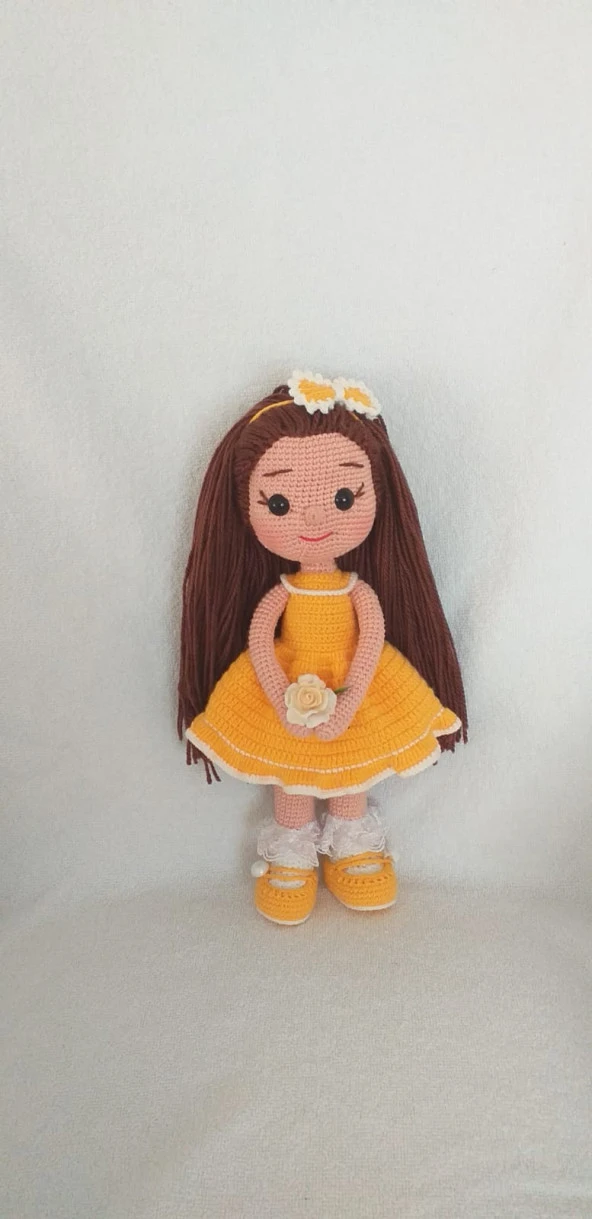 Sarı Fatoş Bebek Amigurumi Organik Oyuncak ürün görseli 1