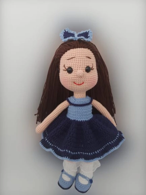 Lacivert Fatoş Bebek Amigurumi Organik Oyuncak ürün görseli 1