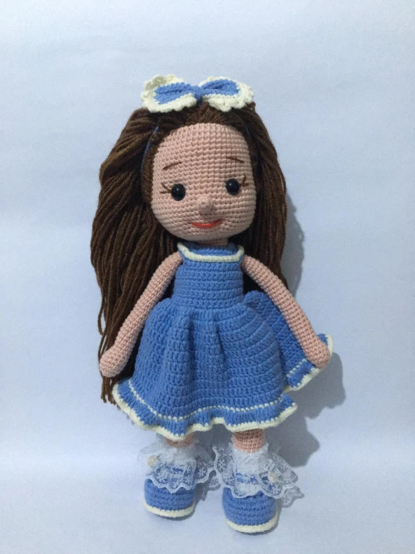 Mavi Fatoş Bebek Amigurumi Organik Oyuncak ürün görseli 1