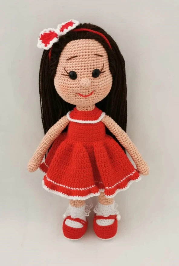 Kırmızı Fatoş Bebek Amigurumi Organik Oyuncak ürün görseli 1