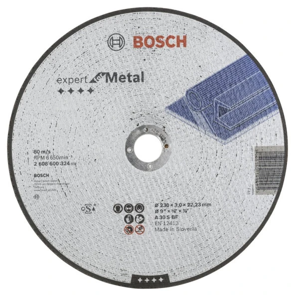 Bosch - 230*3,0 mm Expert Serisi Düz Metal Kesme Diski (Taş) ürün görseli 1