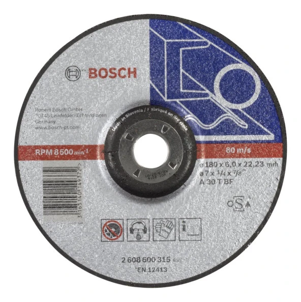 Bosch - 180*6,0 mm Expert Serisi Bombeli Metal Taşlama Diski (Taş) ürün görseli 1