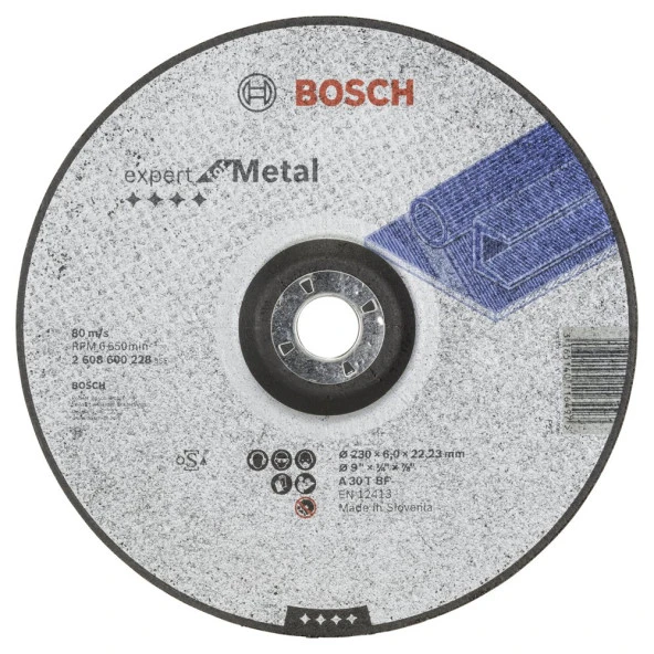 Bosch - 230*6,0 mm Expert Serisi Bombeli Metal Taşlama Diski (Taş) ürün görseli 1