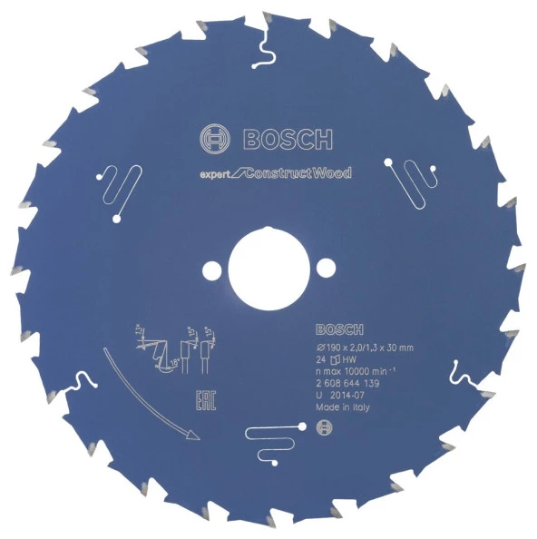 Bosch - Expert Serisi İnşaat Ahşabı için Daire Testere Bıçağı 190*30 mm 24 Diş ürün görseli 1