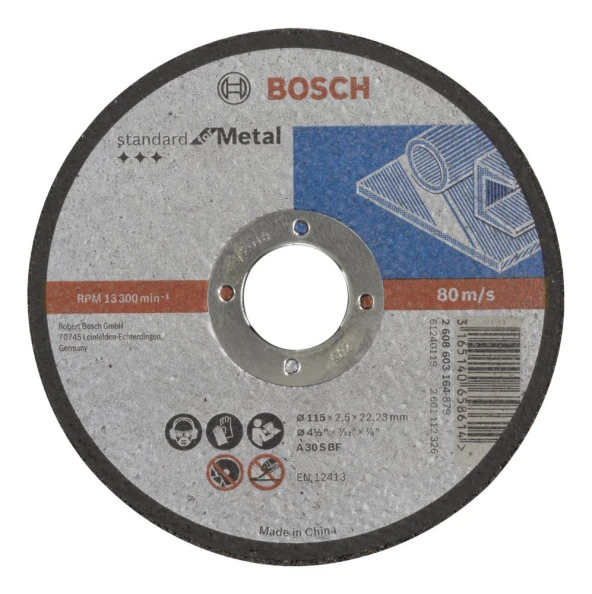 Bosch - 115*2,5 mm Standard Seri Düz Metal Kesme Diski (Taş) ürün görseli 1