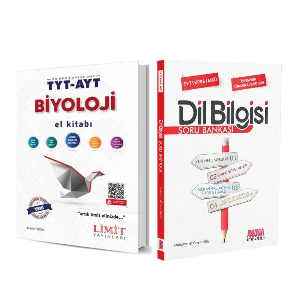 Limit TYT AYT Biyoloji El Kitabı ve AKM Dil Bilgisi Soru Bankası Seti 2 Kitap ürün görseli 1