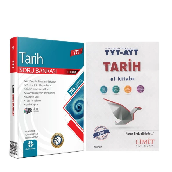 Bilgi Sarmal TYT Tarih Soru Bankası ve Limit TYT AYT Tarih El Kitabı Seti ürün görseli 1