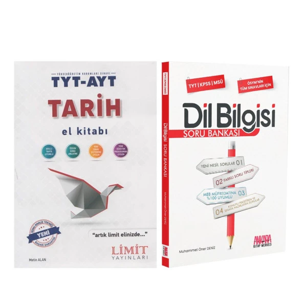 Limit TYT AYT Tarih El Kitabı ve AKM Dil Bilgisi Soru Bankası Seti 2 Kitap ürün görseli 1