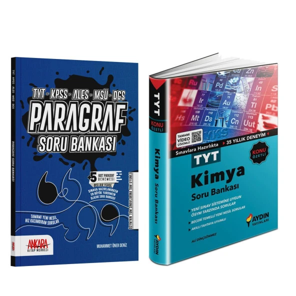 Aydın TYT Kimya ve AKM Paragraf Soru Bankası Seti 2 Kitap ürün görseli 1