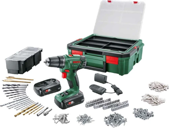 Bosch Psr 1800 Lı-2 Akülü Delme-Vidalama Makinesi+ Systembox + 241 Parça Set ürün görseli 1