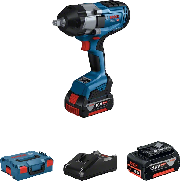 Bosch Professional GDS 18V-1000 (2 x 5.0 Ah; L-Boxx) Akülü Darbeli Somun Sıkma Makinesi 06019J8304 ürün görseli 1