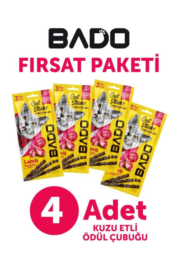Bado Kedi Ödül Çubuğu Kuzu Etli 3x5gr 4Lü ürün görseli 1