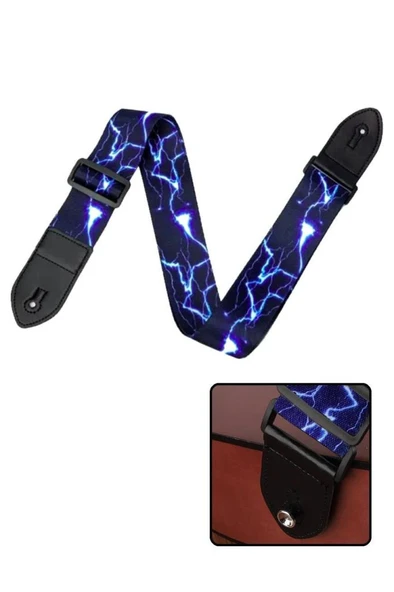 Midex SR-11BL Gitar Omuz Askısı Mavi Renk Desenli Uzunluk 90-143 cm ürün görseli 1