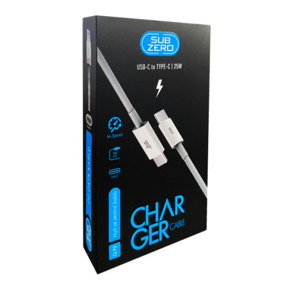 Subzero CL92 25W 1metre Usb-c Type-C Pd Şarj Kablosu ürün görseli 1