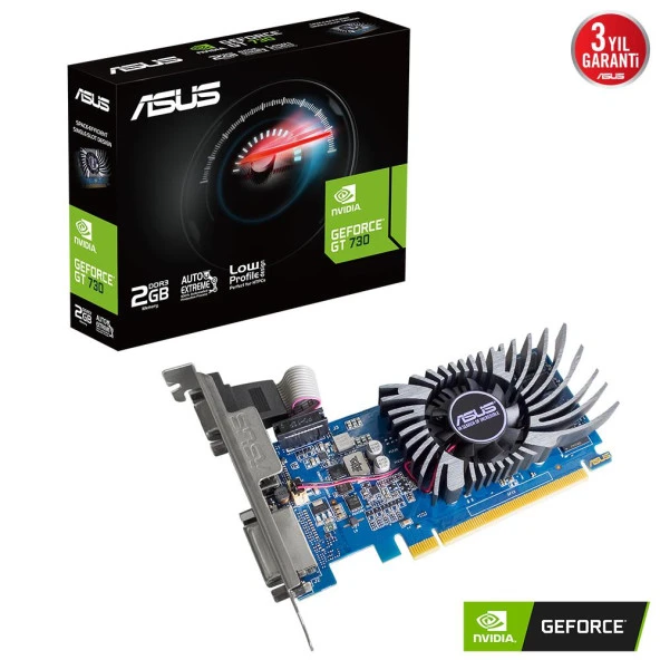 ASUS 2GB GT730-SL-2GD3-BRK EVO DDR3 64bit HDMI DVI PCIe 16X v2.0 ürün görseli 1