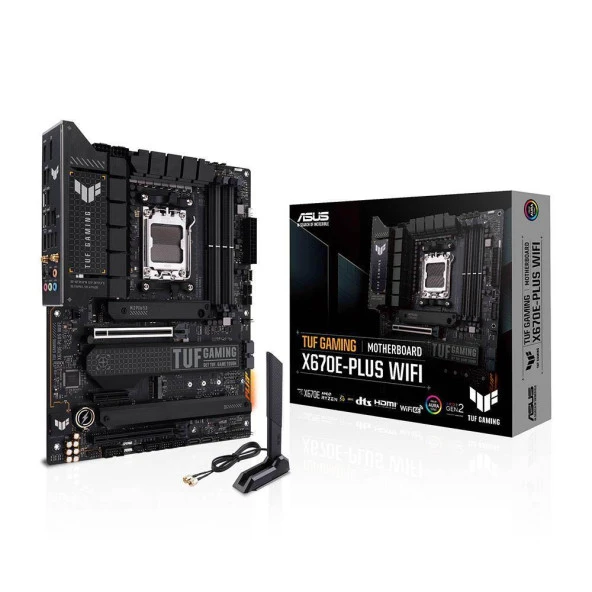 ASUS TUF GAMING X670E-PLUS DDR5 HDMI DP PCIe 16X v5.0 AM5 ATX ürün görseli 1