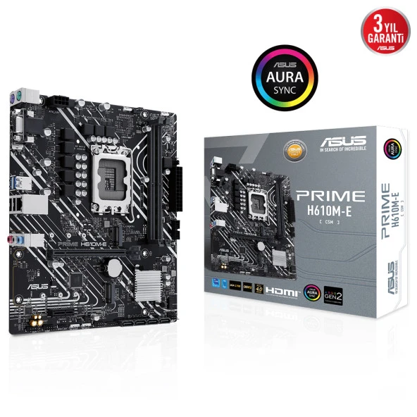 ASUS PRIME H610M-E-CSM DDR5 HDMI-DP PCIE 4.0 1700P MATX KURUMSAL ANAKART ürün görseli 1