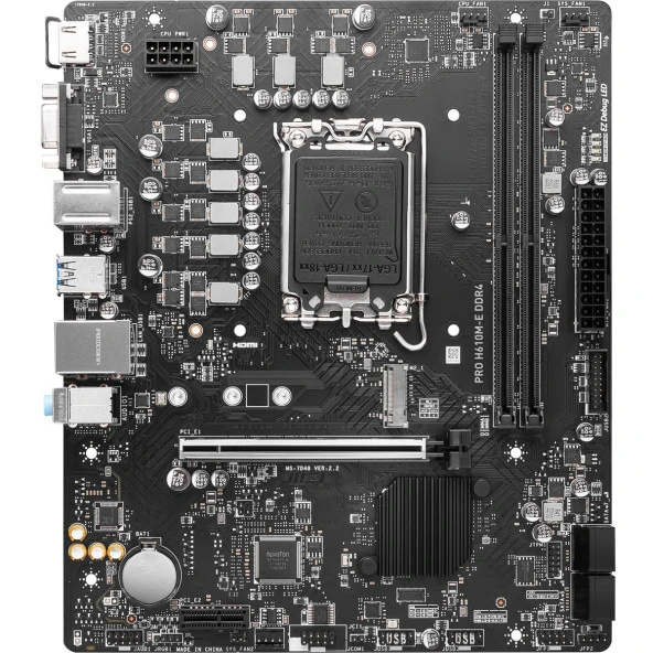 MSI PRO H610M-E DDR4 M2 PCIe NVME HDMI PCIe 16X v4.0 1700p mATX ürün görseli 1