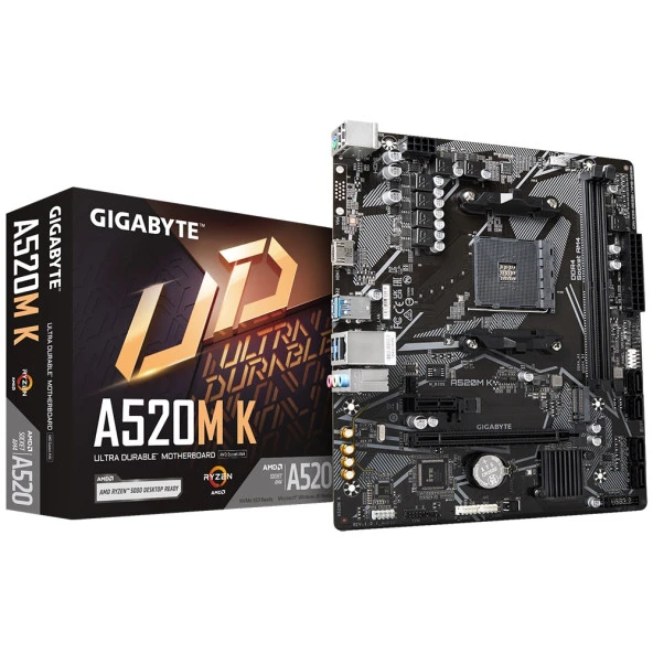 GIGABYTE A520M K v2 DDR4 HDMI PCIe 16X v3.0 AM4 mATX ürün görseli 1