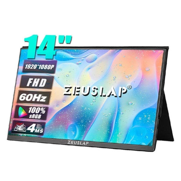 ZEUSLAP 14" IPS ZL14P 4MS 60Hz TYPE-C Taşınabilir Monitör (1920 X 1080) ürün görseli 1