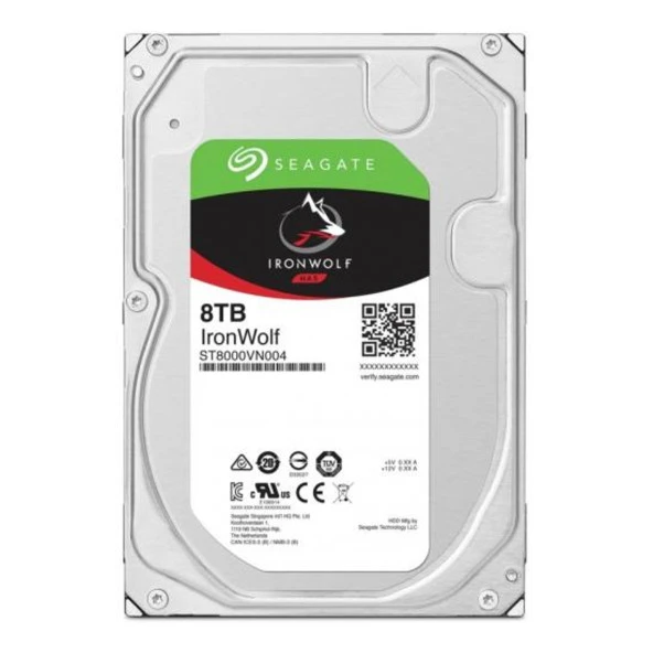 SEAGATE 3.5" 8TB IRONWOLF ST8000VN004 7200 RPM 256MB SATA-3 NAS Diski ürün görseli 1