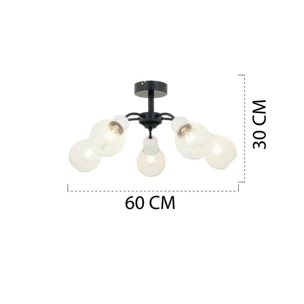 APLİQA 3413-05-WH ELVA 5'Lİ BEYAZ AVİZE - Resim 3
