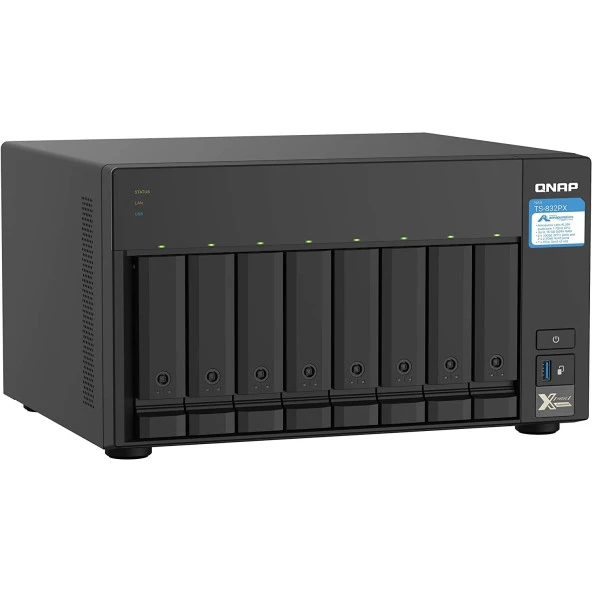 QNAP TS-832PX-4G ALPINE AL324 QC 4GB RAM- 8-diskli Nas Server (Disksiz) ürün görseli 1