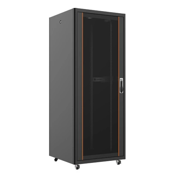 AGER 36U 800x800mm Dikili Tip Siyah Kabinet Vega AG-VB36U8080S1 Cam Kapak ürün görseli 1