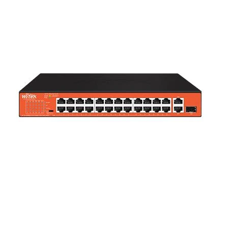 WI-TEK 24port 200w FULL PoE WI-PS526GH 10/100 Yönetilemez Switch ürün görseli 1