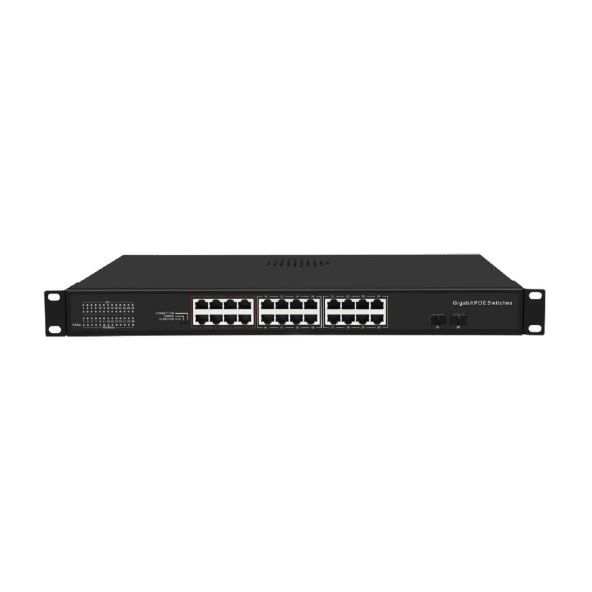 ODS 24port 300w FULL PoE 08ODS-24GP2U2S-300S Gigabit 2xUPLINK GIGABİT-2xSFP GIGABIT Yönetilemez Switch ürün görseli 1