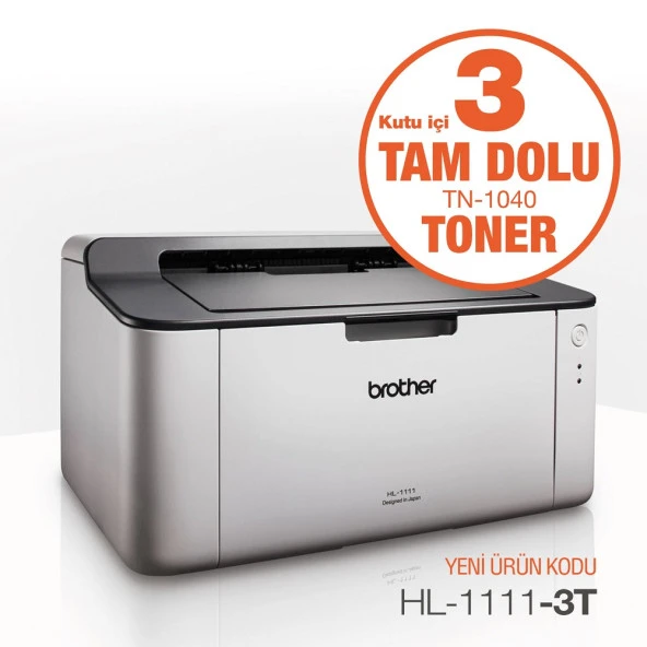 BROTHER HL-1111-3T A4 Siyah Laser Yazıcı USB 2.0 Demo+2Tonerli ürün görseli 1