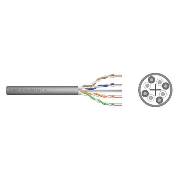 DIGITUS CAT6 Utp 23AWG Gri 500m Makara LSZH Kablo 0.55mm DK-1612-VH-5 ürün görseli 1