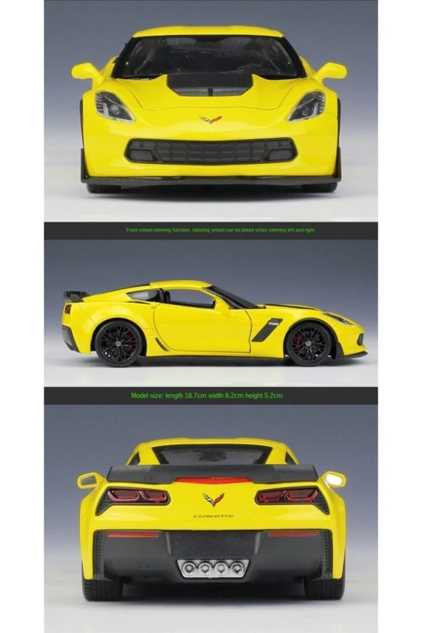 2017 Chevrolet Corvette Z06 Sarı*1:24 Ölçek ürün görseli 1