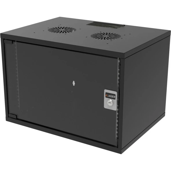 AGER 12U 540x400mm Duvar Tipi Siyah Kabinet SOHO AG-SH12U5440S1 ürün görseli 1
