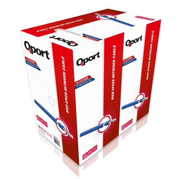 QPORT CAT6 Utp 23AWG Mavi 305m Kablo Q-CAT6M ürün görseli 1