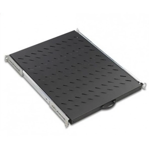 AGER Dikili Tip 19" 1U D1000mm için Hareketli Siyah Raf Modülü Ağır Hizmet Tipi AA-AHR10-A-B1 ürün görseli 1