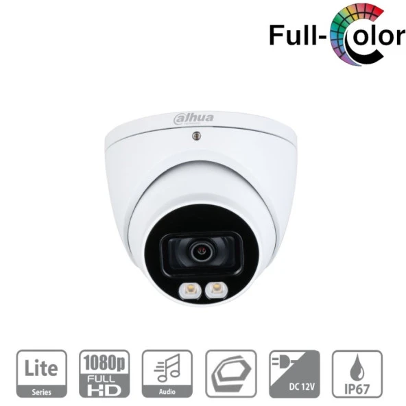 DAHUA 2MP DOME 2.8MM DH-HAC-HDW1209TQP-A-LED 4in1 Güvenlik Kamerası Full Color ürün görseli 1