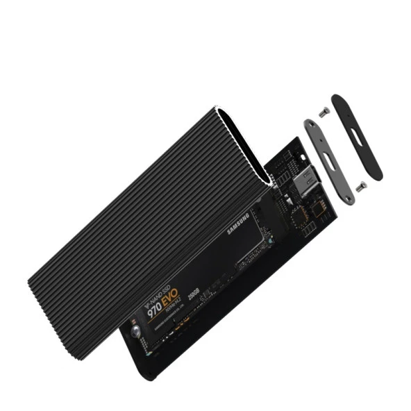CODEGEN M2 Type-C CDG-SSD-10BC PCIe NVMe M2 Alüminyum Harddisk Kutusu Siyah - Resim 2